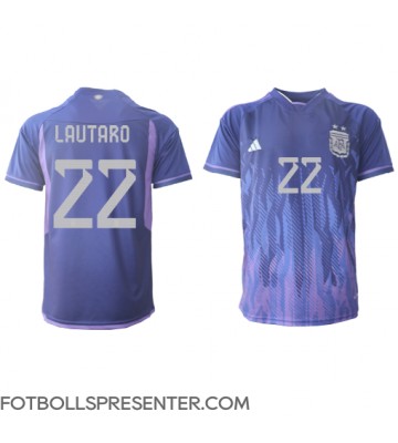Argentina Lautaro Martinez #22 Borta Matchtröja VM 2022 Kortärmad